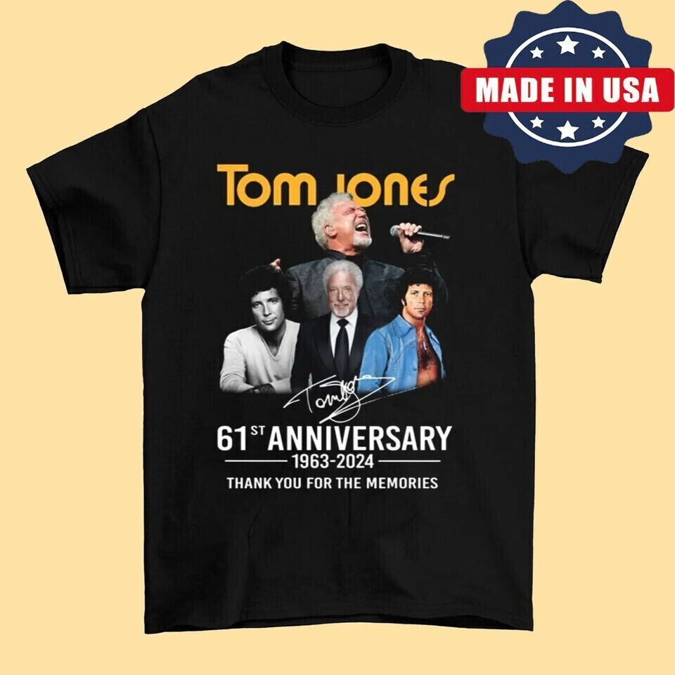 Tom Jones 61st Thank You For the Memories Black Cotton Shirt BL539