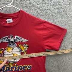 Vintage Hanes Shirt Adult Large Red Single Stitch United States Marines 90s