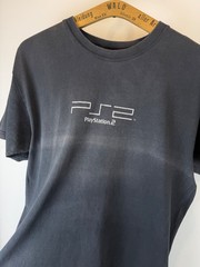 Vintage 2000s PlayStation 2 Shirt Video Game Promo PS2 Sun Faded Tee Size L