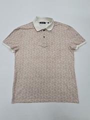 Pierre Cardin Boys Beige Geometric Polo Shirt Size M Regular Condition
