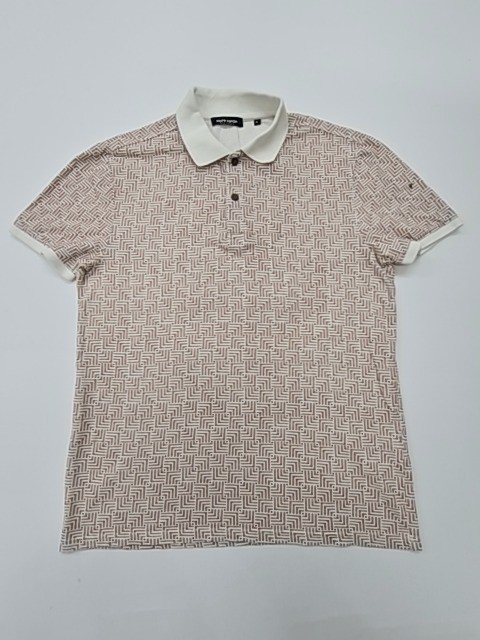 Pierre Cardin Polo Shirt Boys Beige Geometric Size M Regular Condition