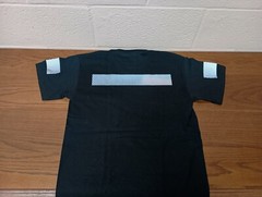 Gildan Ultra Cotton Black T Shirt with Silver Reflective Hi Vis Trim New Small