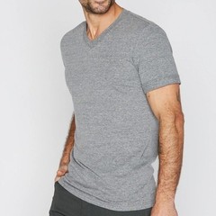 Mika Jaymes Men’s Heather Gray Tri-Blend V-Neck Tee Shirt Size XL NWT