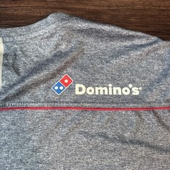 Dominos Gear Shirt Mens Large Gray Performance Pizza Work Uniform Tee Logo