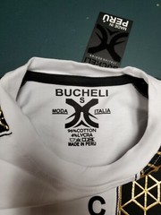 Men’s Bucheli Slim Fit White Cotton/Lycra Stretch Fashion Tee Free Ship