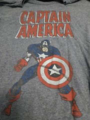 Captain America Men’s T-Shirt Marvel, Blue, Vintage Distressed, Size 2XL #279