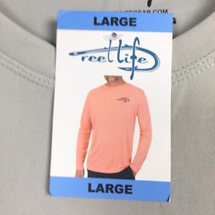 Reel Life Men Large T Shirt Sun Ray Defender Series Long Slv Performance Tee NEW