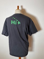 Mens Shirt Large Hawaiian Islands Black Easy Care Stretch Graphic Surfing