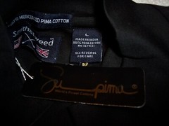 NEW Smith & Tweed Large Black Spima Cotton Moc Neck T-Shirt