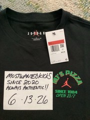 NWT Nike Air Jordan Graphic MJ’s Pizza 23 Black T-Shirt Men’s Sz L FREE SHIP