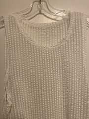 Jogal Mens White Sheer Striped Sleeveless Muscle Tank Top Size Small NWOT