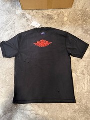 Jordan Men’s Rare Air T-Shirt Black/Chile Red, IB3130-010, Size M, Distress Look