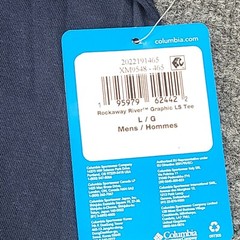 Columbia Shirt Mens Large Blue Teal Longsleeve Lightweight Cotton Outdoor 2692