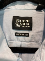 Scotch & Soda Modern Fit Blue Button Down Shirt 15.5 39 Stretch Cotton