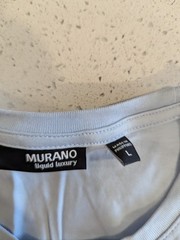 Murano Liquid Luxury Men’s T-Shirt in light blue Sz Lg Cotton Crew Neck