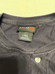 Ariat Mens Henley Shirt Large Tall Navy Blue FR Work Crew 47
