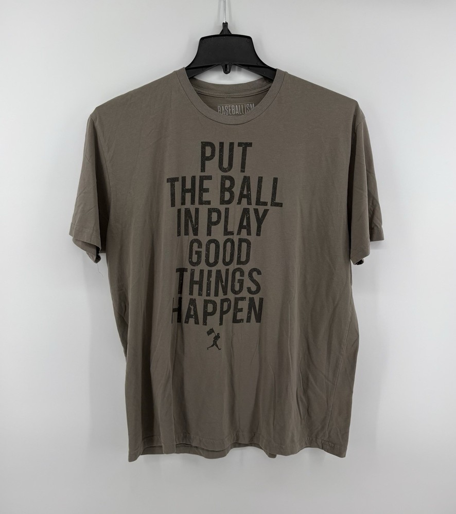 Baseballism Men’s Gray Put The Ball In Play Graphic T-Shirt Size XL