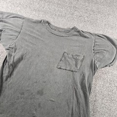 Men’s Gray Pocket T-Shirt Soft Cotton Basic Solid Tee Size Small Selvedge 70s