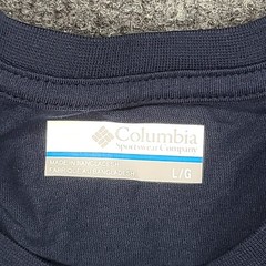 Columbia Shirt Mens Large Blue Teal Longsleeve Lightweight Cotton Outdoor 2692