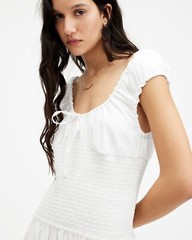 All Saints Eliza Maxi Dress Womens Designer Chalk White Scoop Neck Sleeveless