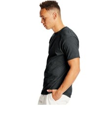 Hanes Mens Premium T-Shirt Crew Neck M MED Charcoal Gray Heather Cotton Blend