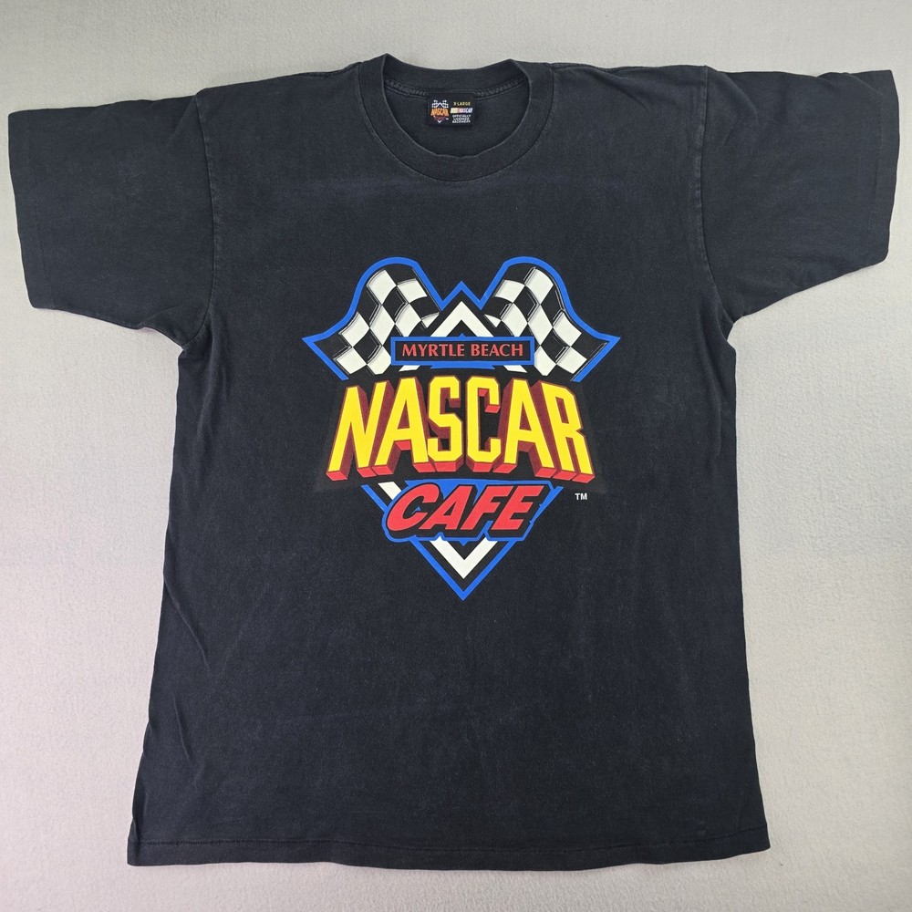 Vintage Nascar Cafe Myrtle Beach Speedway 90s Racewear Unisex XL Shirt Tee Faded
