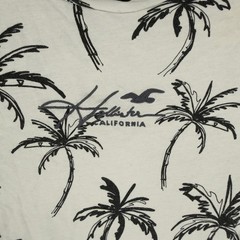 Hollister Mens Palm Tree Print T-Shirt Gray Short Sleeve Cotton Graphic Tee M