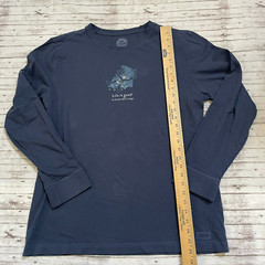 Life is Good Shirt Mens Size Large Blue Great Wolf Lodge Water Slide Long Sleeve