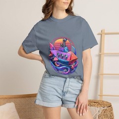 Vaporwave Origami Submarine T-Shirt Graphic