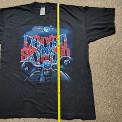 Vintage LYNYRD SKYNYRD Shirt Men XL Black Motorcycle Twenty Album Distressed 90s