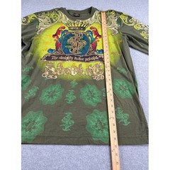Raw Blue Men’s XL Long Sleeve Graphic Shirt Olive Green Y2K Almighty Dollar Tee
