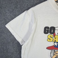 Vintage Military Shirt Adult Medium White 90s Gun Saddam Uncle Sam Parody USA