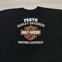 Harley Davidson T-Shirt XXL Mens Double Sided Black Shirt 2XL Perth Australia