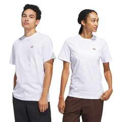 adidas Originals 4.0 Logo Tee White Cotton Crewneck T-Shirt Unisex Skateboarding