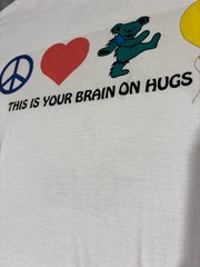 Fruit Of The Loom Heavy Mens 2XL White Grateful Dead Brain on Hugs T Shirt