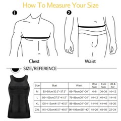 Men’s Body Shaper Toning T-Shirt Ultra Durable Tank Compression Underwear Tops