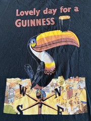 Guinness Mens Black Toucan Graphic T-Shirt Lovely Day For A Guinness Relaxed M