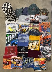 24 Piece Lot 18 Racing T Shirts 6 Hats Nascar, Dirt Reseller Bundle Wholesale