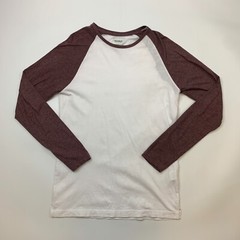Pull & Bear T Shirt Mens M Medium Raglan Crew Lightweight Long Sleeve Cotton