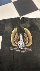 Vintage 70s Harley Davidson Ride To Love Love To Ride Nude Woman Tee Wings
