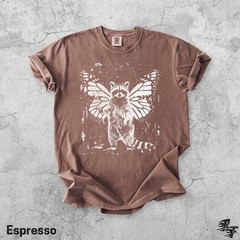 Raccoon Butterfly Wings Comfort Tee Woodland Forest Animal