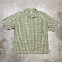 Vintage Utility Y2k Yellow plaid button up shirt large