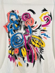 VTG Aerodynamics Dance Single Stitch Art Tee Drawstring Shirt White One Size
