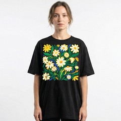 Groovy Floral Daisy T-Shirt Colorful Botanical Wildflower Nature Spring Tee