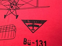 Vintage 1990s 90s Bucker Bu-131 Jungman Airplane Graphic Design T-Shirt, XL NEW