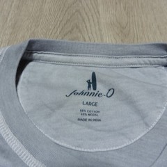 Johnnie-O Men’s Large Brennan Crewneck T-Shirt Steel Gray LS NWT