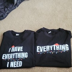 couples matching 2 pack Black Graphic Print T-Shirts M Cotton Knit