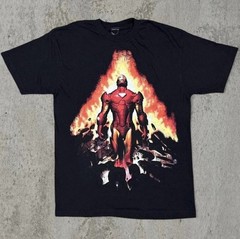 Vintage 2000s Marvel Iron Man Black Cotton T-shirt Size L Mad Engine
