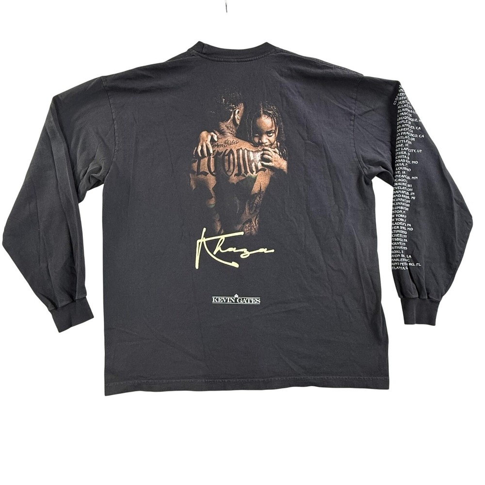 Kevin Gates Khaza Tour Shirt Mens XL Black Long Sleeve Graphic Tee Music Concert