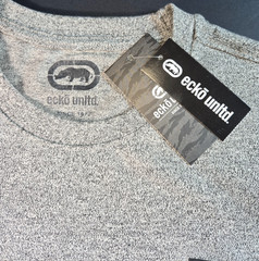 Ecko Unltd Men’s Crewneck Grey Marled Logo T-Shirt Sizes M, XL, 2XL, 3XL